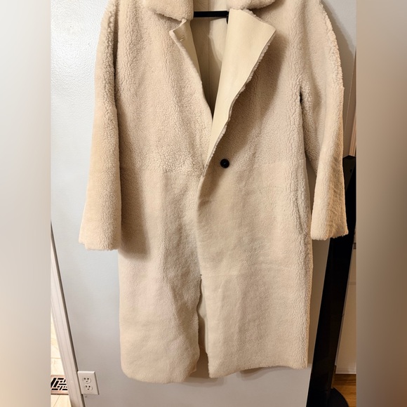Maje Leather/Shearling Reversible Coat - Picture 6 of 10
